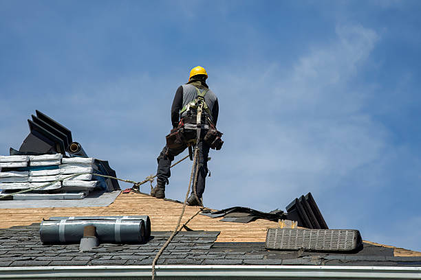 Professional Roofing technician working in Saint Croix Falls, WI